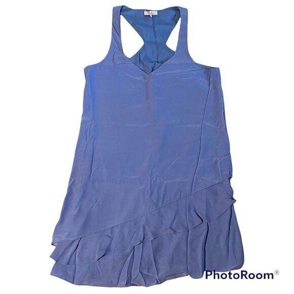 Parker Periwinkle Eve Layered Silk Dress - M - Picture 3 of 5
